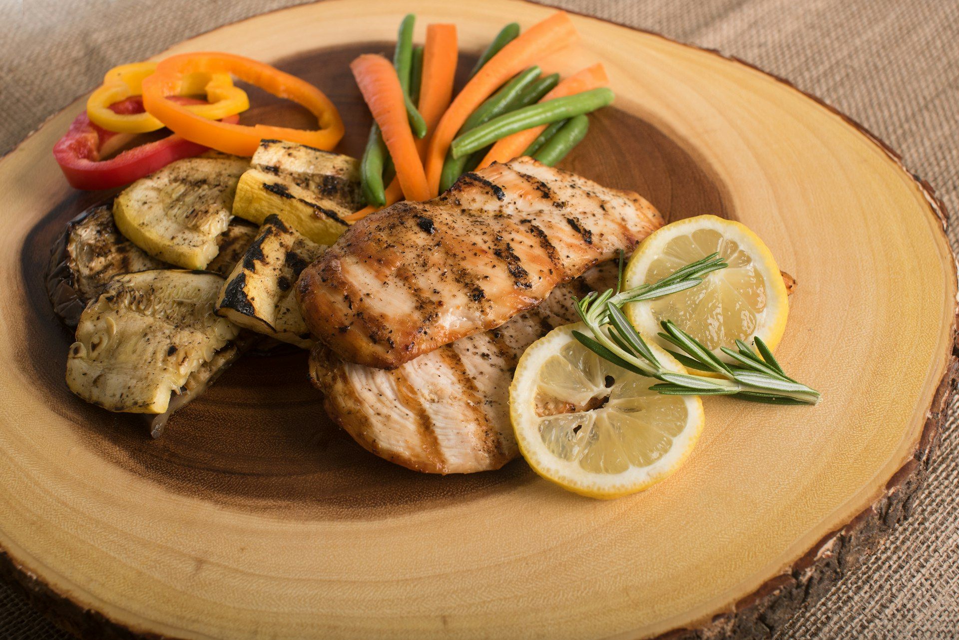 Grilled chicken with sauces